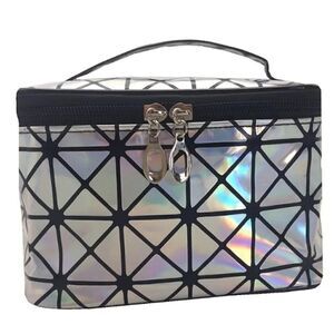 3D Laser Makeup Bag - Waterproof & Large Capacity! Hologram Silver